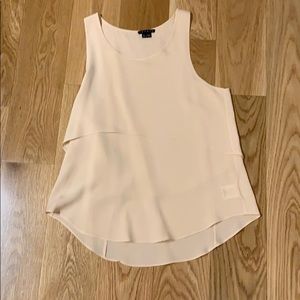 Theory Blush Silk Layered Sleeveless Blouse
